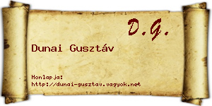 Dunai Gusztáv névjegykártya